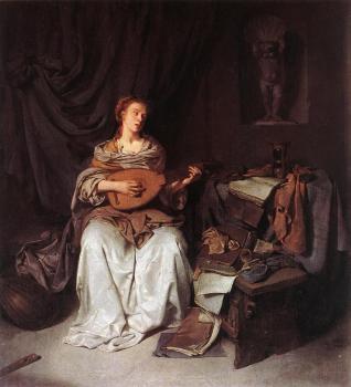 科內利斯 貝加 Woman Playing a Lute 科內利斯 貝加 Woman Playing a Lute